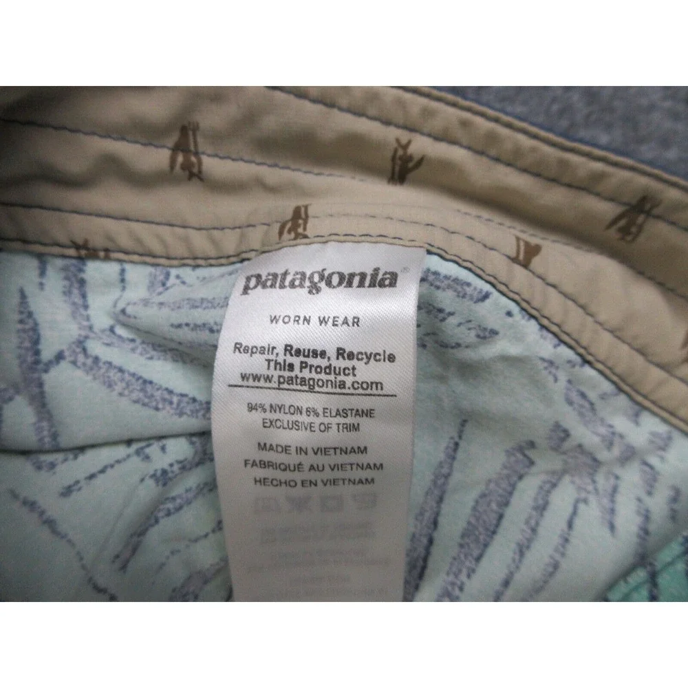 Patagonia Swim Trunks‎ Mens 40 Green Wavefarer Lightweight Board Shorts 40X21